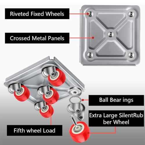 HASTHIP® 5 Wheel Furniture Lifter Mover Set 600kg Heavy Duty Move Roller Tools with Anti Slip for Sofa Wardrobes Washing Machines Fridge Adjustable Height 3 PCS HASTHIP® 5 Wheel Furniture Lifter Mover Set 600kg Heavy Duty Move Roller Tools with Anti Slip for Sofa Wardrobes Washing Machines Fridge Adjustable Height 3 PCS